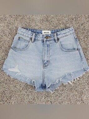 Rolla's Mirage High Rise Loose Fit Denim Shorts Womens 25